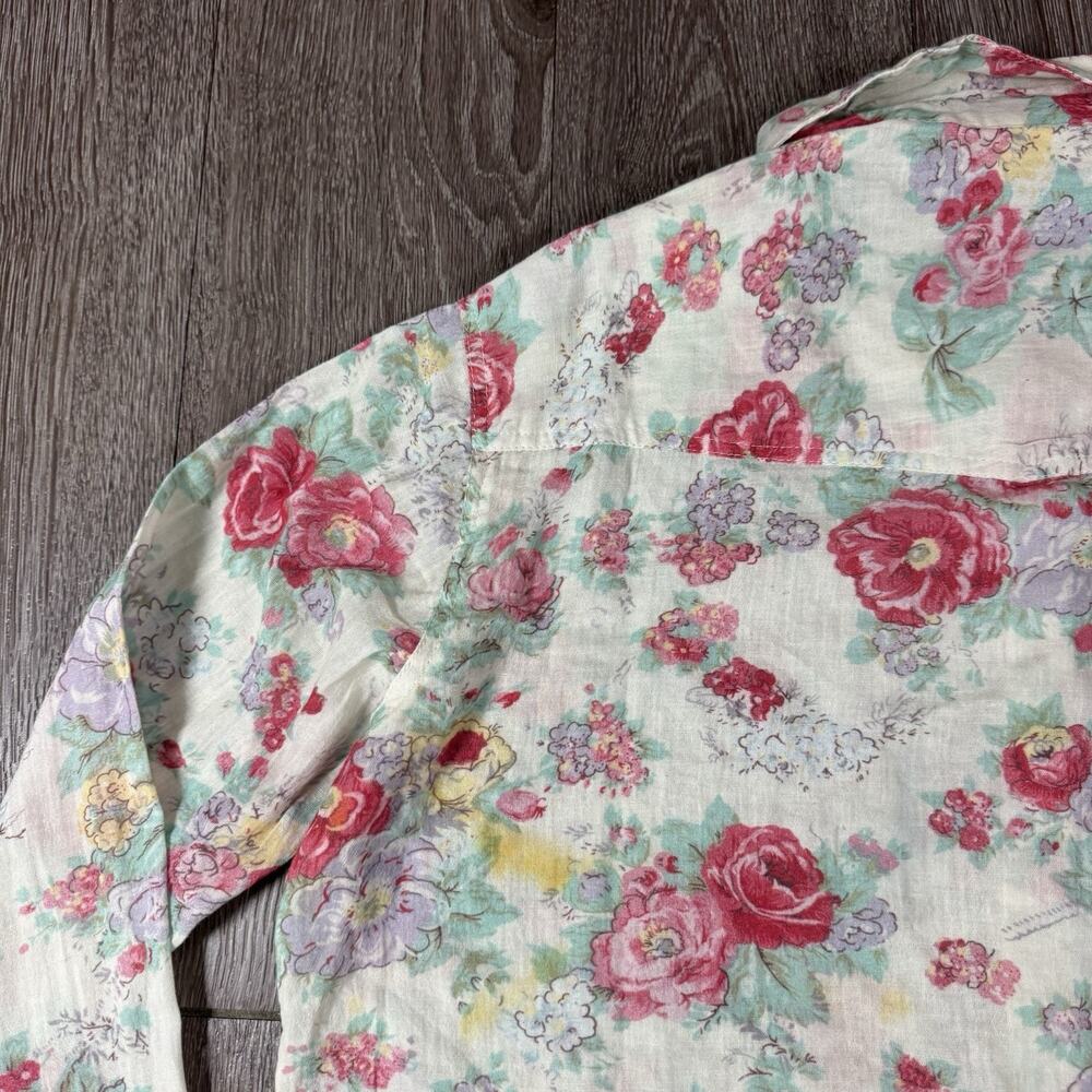 Read Description** Maison Hotel The Giorgia Blouse in Candy Roses Size M Cotton - Picture 10 of 13